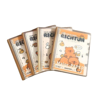 Cardedi Ronin Notebook cu copertă transparentă, foi detașabile, hârtie din pulpă de lemn, 56+4 foi, imprimare logo disponibilă