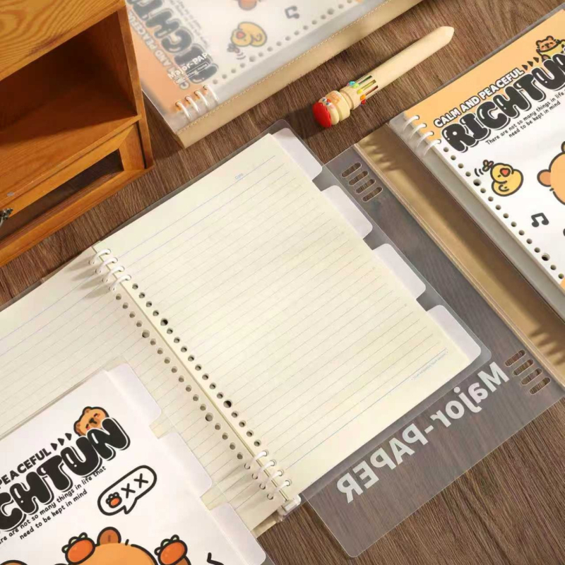 Cardedi Ronin Notebook cu copertă transparentă, foi detașabile, hârtie din pulpă de lemn, 56+4 foi, imprimare logo disponibilă