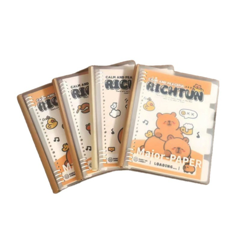 Cardedi Ronin Notebook cu copertă transparentă, foi detașabile, hârtie din pulpă de lemn, 56+4 foi, imprimare logo disponibilă