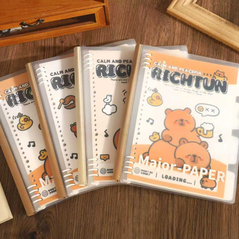 Cardedi Ronin Notebook cu copertă transparentă, foi detașabile, hârtie din pulpă de lemn, 56+4 foi, imprimare logo disponibilă