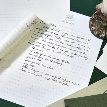 Χοντρωμένο χαρτί γραφής με οριζόντιες γραμμές – Σειρά Ρετρό Χρονικά, Ευρωπαϊκό μινιμαλιστικό στυλ, 10 φύλλα. Μάρκα Early Foam, Μοντέλο CJ11