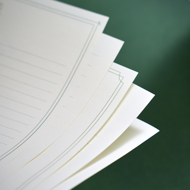 Χοντρωμένο χαρτί γραφής με οριζόντιες γραμμές – Σειρά Ρετρό Χρονικά, Ευρωπαϊκό μινιμαλιστικό στυλ, 10 φύλλα. Μάρκα Early Foam, Μοντέλο CJ11