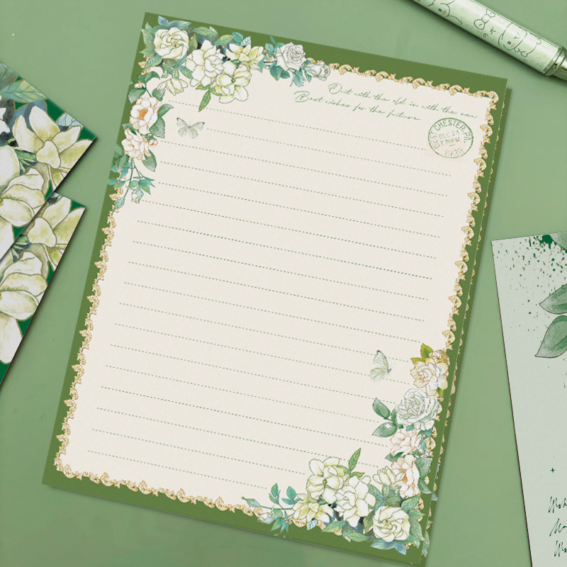 Paper Sutra paket pisama — dvostruki offset papir, 4 kuverte + 4 pisma, Model kuverte №1, Kineski stil kuverte, bez loga
