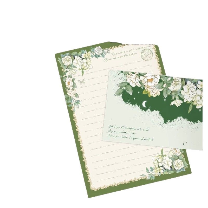 Paper Sutra paket pisama — dvostruki offset papir, 4 kuverte + 4 pisma, Model kuverte №1, Kineski stil kuverte, bez loga
