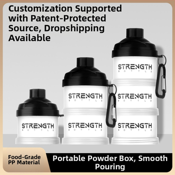 Φορητό κυλινδρικό κουτί σκόνης PP με χωνί για πρωτεϊνική σκόνη, 95 g, 60 τεμάχια ανά συσκευασία