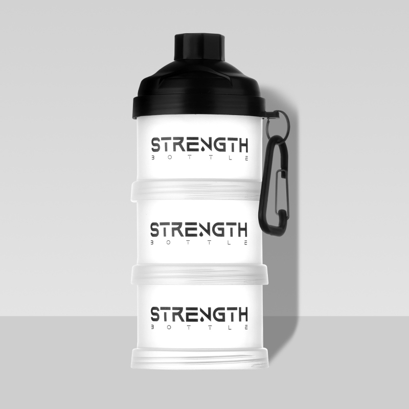 Φορητό κυλινδρικό κουτί σκόνης PP με χωνί για πρωτεϊνική σκόνη, 95 g, 60 τεμάχια ανά συσκευασία