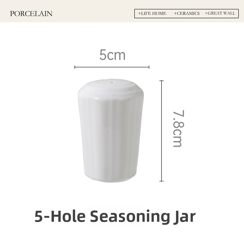 Keramička posuda za začine, francuski stil s reljefom, punjenje čvrstih začina, moderni minimalistički dizajn, tisak loga
