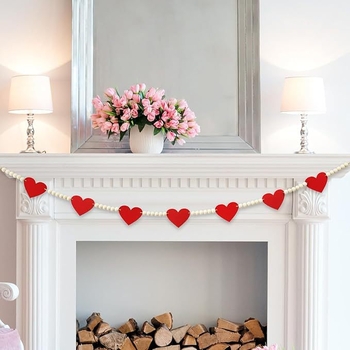 Srcolita platnena dekoracija s perlicama za Valentinovo – dekor prostora Jiaping