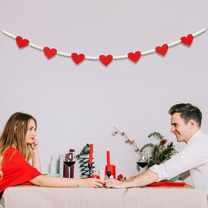 Srcolita platnena dekoracija s perlicama za Valentinovo – dekor prostora Jiaping
