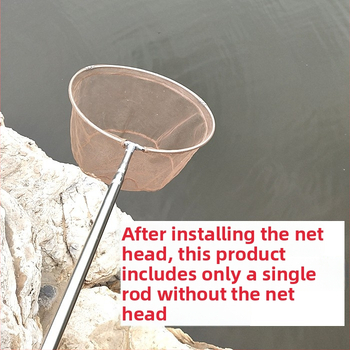 Nerezová oceľová teleskopická tyč na sieť na ryby, predĺžená, viacfunkčná s nastavením polohy, skladacia