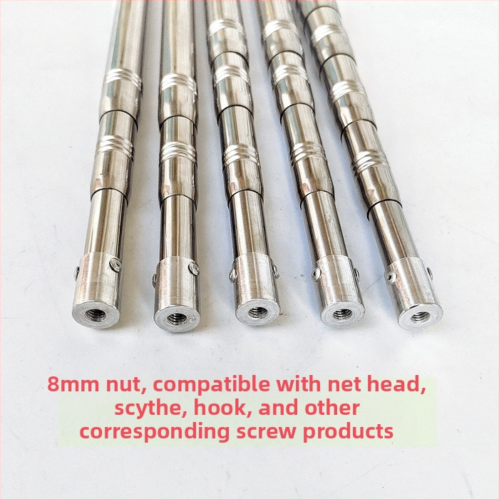 Nerezová oceľová teleskopická tyč na sieť na ryby, predĺžená, viacfunkčná s nastavením polohy, skladacia