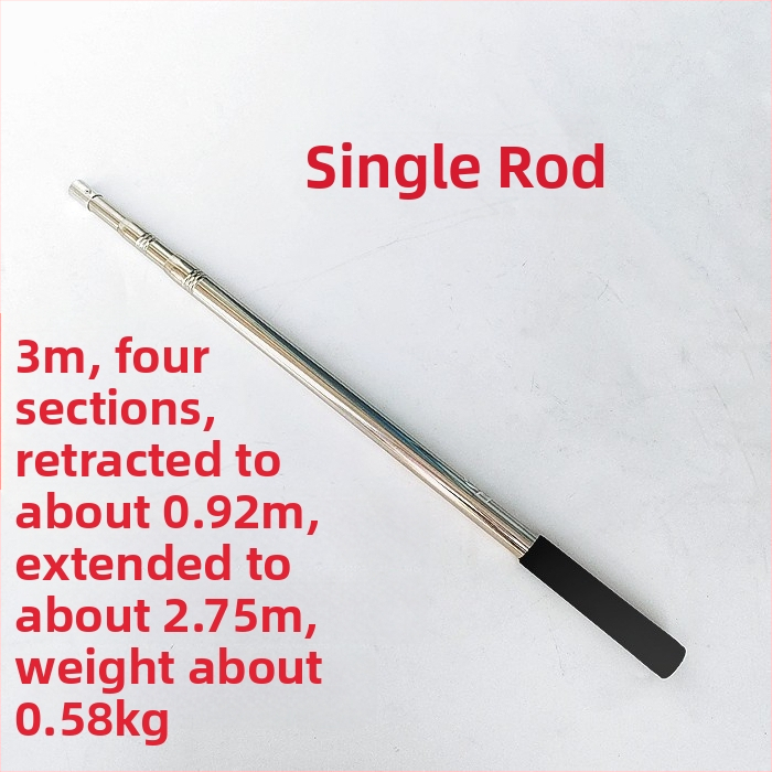 Nerezová oceľová teleskopická tyč na sieť na ryby, predĺžená, viacfunkčná s nastavením polohy, skladacia