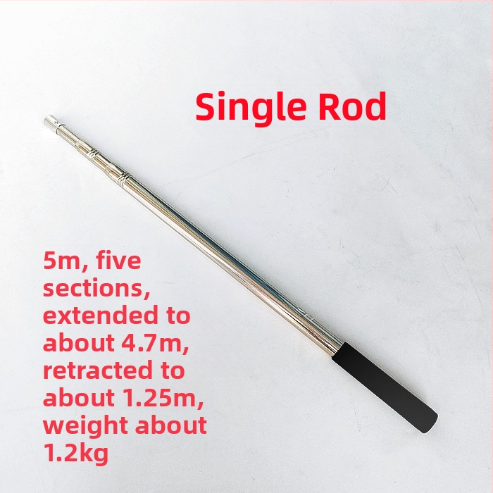 Nerezová oceľová teleskopická tyč na sieť na ryby, predĺžená, viacfunkčná s nastavením polohy, skladacia