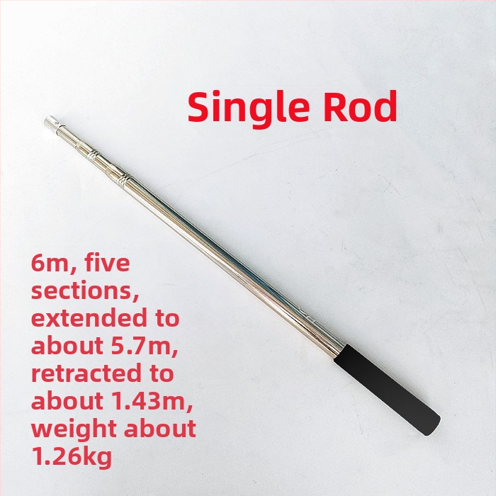 Nerezová oceľová teleskopická tyč na sieť na ryby, predĺžená, viacfunkčná s nastavením polohy, skladacia