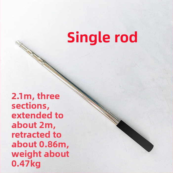 Nerezová oceľová teleskopická tyč na sieť na ryby, predĺžená, viacfunkčná s nastavením polohy, skladacia
