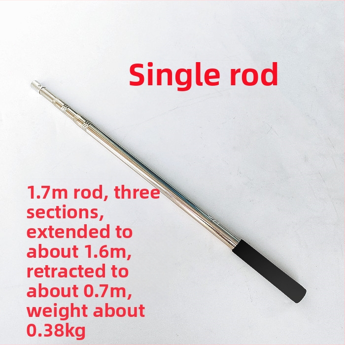 Nerezová oceľová teleskopická tyč na sieť na ryby, predĺžená, viacfunkčná s nastavením polohy, skladacia
