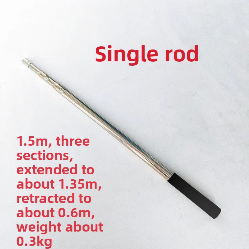 Nerezová oceľová teleskopická tyč na sieť na ryby, predĺžená, viacfunkčná s nastavením polohy, skladacia