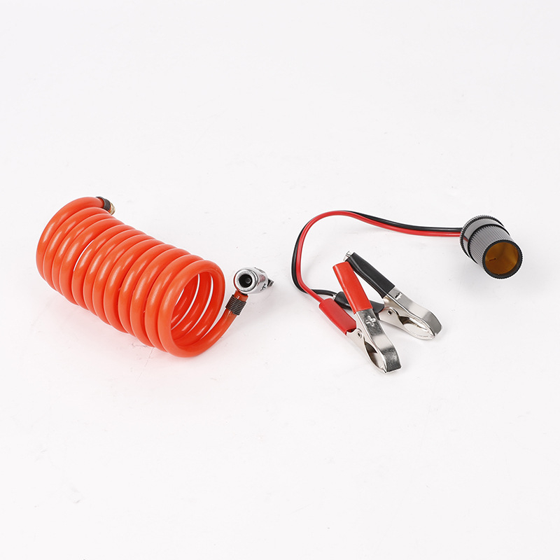 Prijenosna električna pumpa za pneumatike s dvostrukim cilindrom, LED svjetlom i manometrom, 12V FS-020