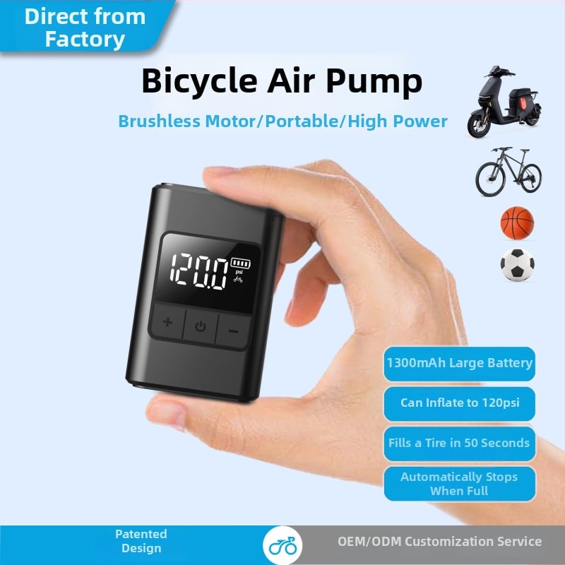 Prijenosna bežična pumpa za zrak 12V, 60W, 25 L/min, 208 g, digitalni zaslon