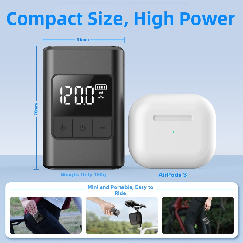 Prijenosna bežična pumpa za zrak 12V, 60W, 25 L/min, 208 g, digitalni zaslon