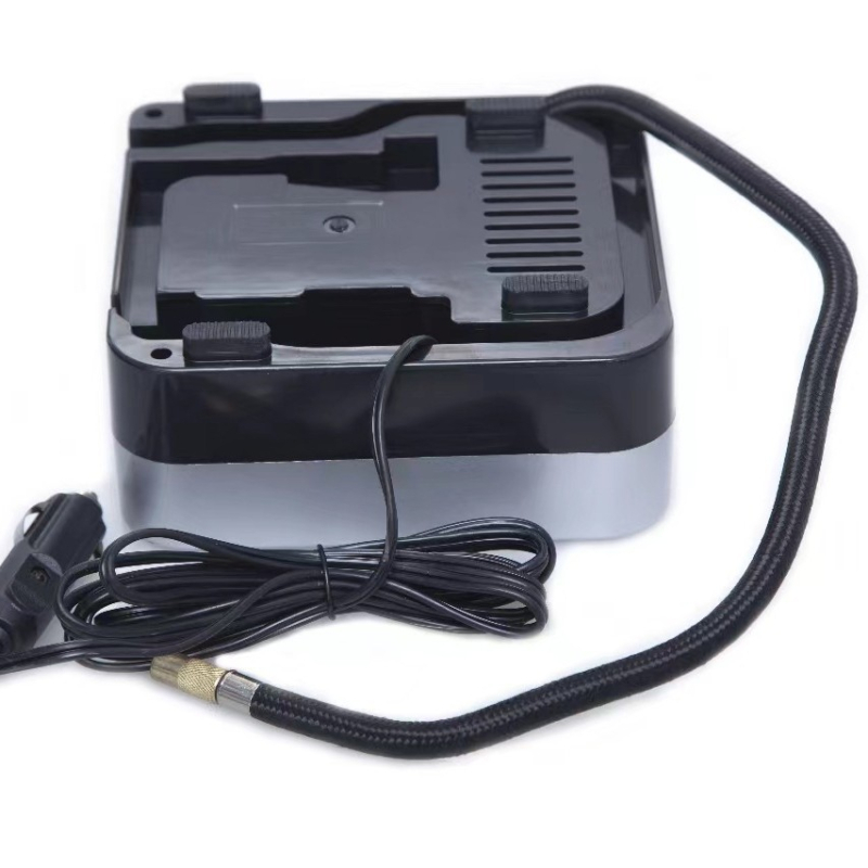 Prijenosna električna pumpa za automobile, jednocyklinska, s manometrom za tlak u gumama i analognim pokazivačem, 100W