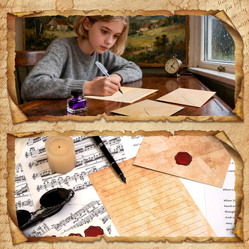 Set papira za pisanje s western omotnicom, dvostruki offset papir, Model br. 3/b6, samoljepljiv