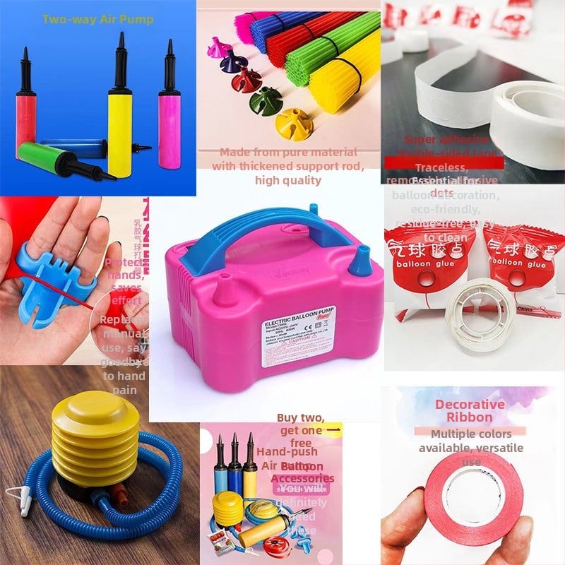 Σετ φουσκωτήρων μπαλονιών με ηλεκτρική και ποδοκίνητη αντλία, μακριά λωρίδα από Oxford ύφασμα, για μπαλόνια με αέρα, γιορτή