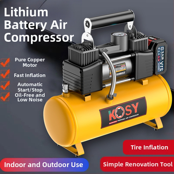 Dvojvalcový automobilový kompresor, 12V, 220W, 50 L/min, 5–20 min prevádzky