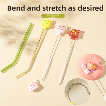 Четка за почистване на бебешки бутилки, биберони и сламки – меки косъмчета, удължена многофункционална чистеща пръчка