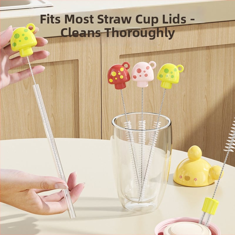 Четка за почистване на бебешки бутилки, биберони и сламки – меки косъмчета, удължена многофункционална чистеща пръчка