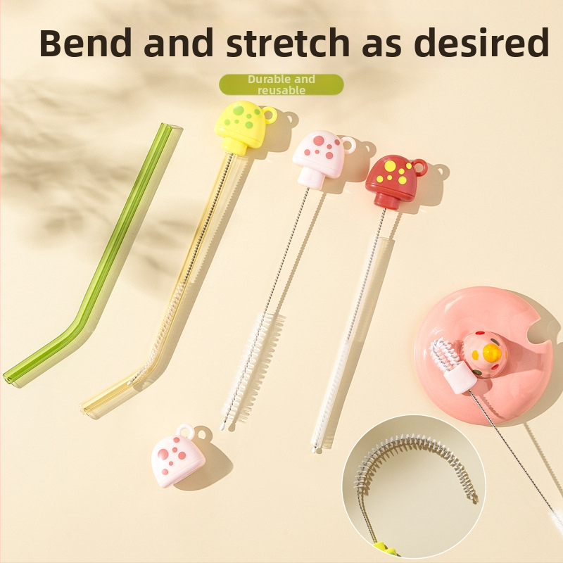 Четка за почистване на бебешки бутилки, биберони и сламки – меки косъмчета, удължена многофункционална чистеща пръчка