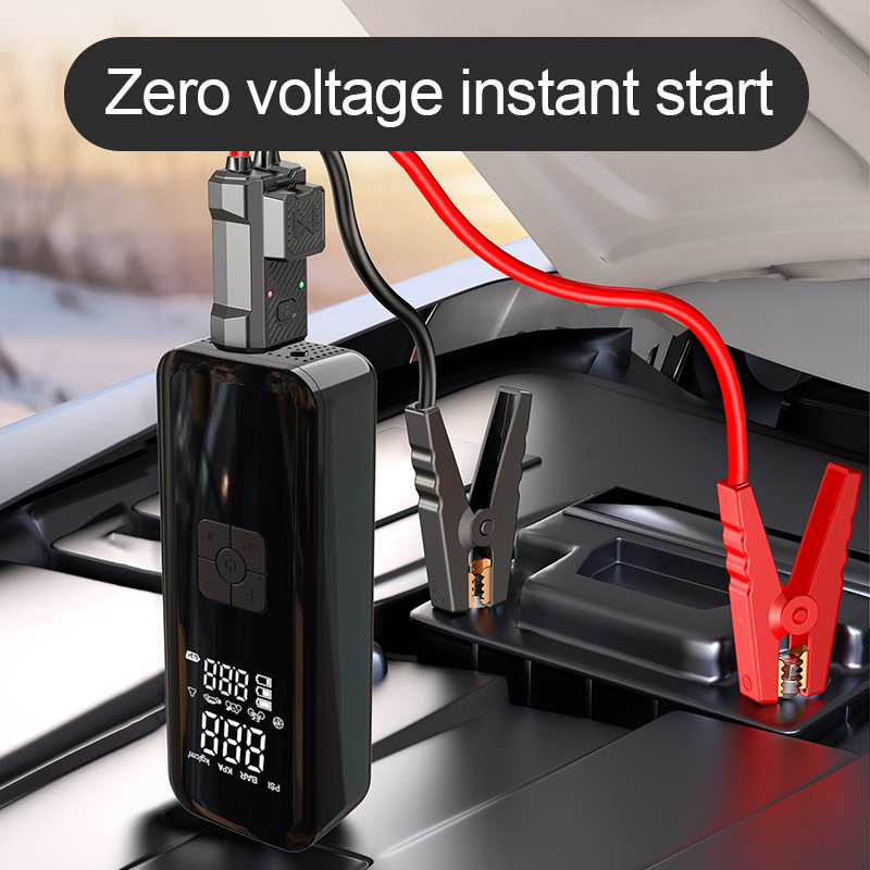 Bežična pumpa za napuhivanje automobila, prijenosna, s digitalnim zaslonom i jump starter baterijom