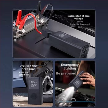 Φορητή USB αντλία φούσκωσης ελαστικών, 12V τροφοδοσία, διπλού κυλίνδρου, 30 L/min ροή αέρα, ψηφιακή οθόνη LCD
