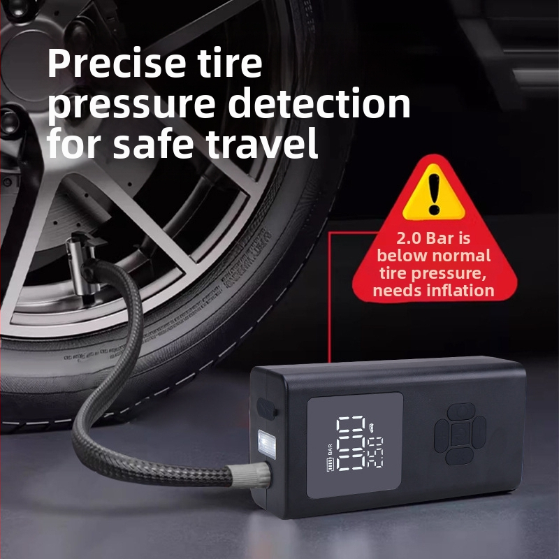 Φορητή USB αντλία φούσκωσης ελαστικών, 12V τροφοδοσία, διπλού κυλίνδρου, 30 L/min ροή αέρα, ψηφιακή οθόνη LCD