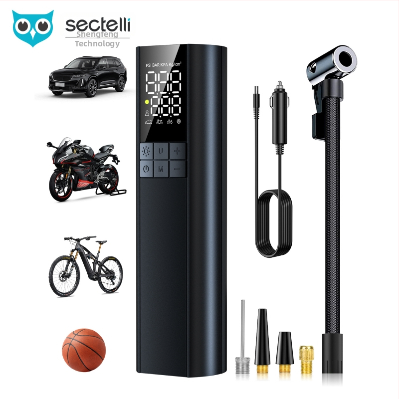 Ασύρματη φορητή αντλία αέρα για αυτοκίνητο και ποδήλατο – 12V, 100W, 35 L/min, μπαταρία λιθίου, 5–20 λεπτά λειτουργίας