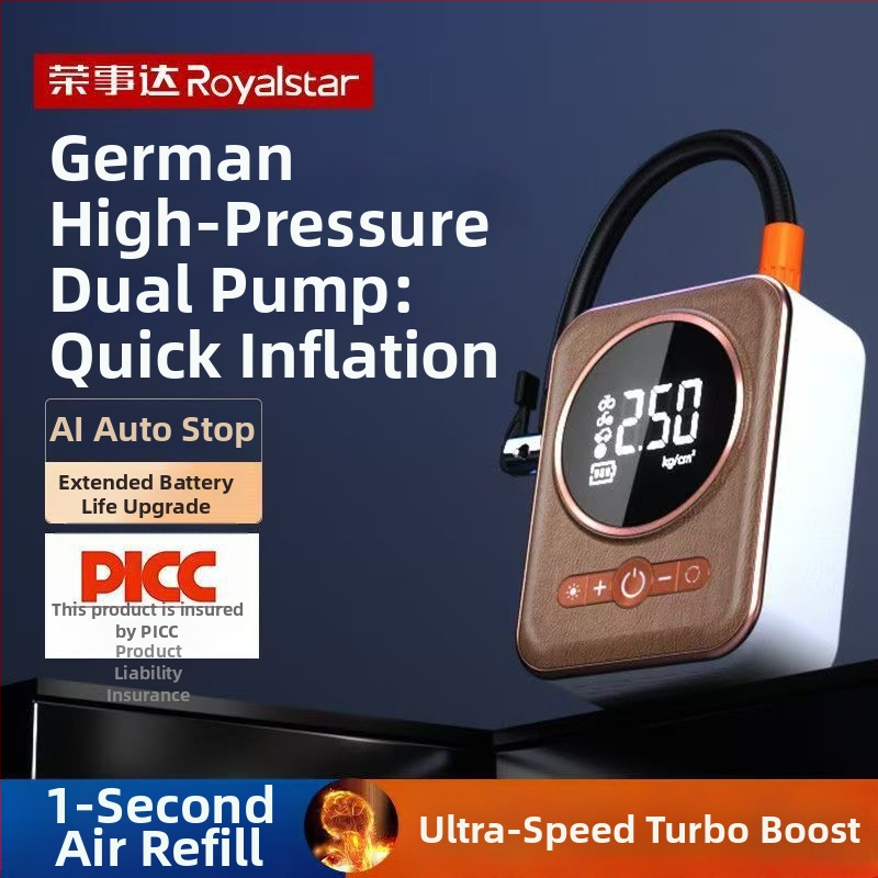 Αντλία αέρα για αυτοκίνητο και μοτοσικλέτα – ασύρματη επείγουσα αντλία με ψηφιακή οθόνη, 12V, 80W, ροή αέρα 35 L/min, εξαιρετικά γρήγορο φούσκωμα