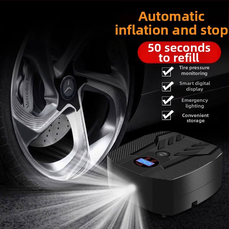 Αντλία αέρα αυτοκινήτου με ψηφιακή οθόνη και μετρητή πίεσης ελαστικών – 12V, 120W, καλώδιο 3,6 m, 35 L/min