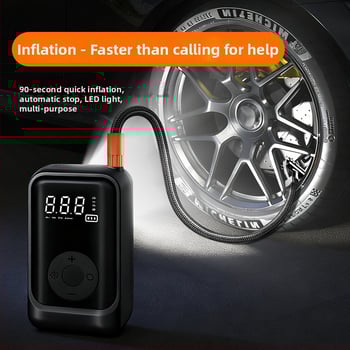 Αντλία φουσκώματος ελαστικών αυτοκινήτου με έξυπνο ψηφιακό display, φορητή ασύρματη αντλία (12V, επαναφορτιζόμενη, ≤80W, ψηφιακή οθόνη, λειτουργία πάνω από 20 λεπτά)