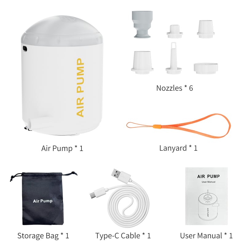 Ασύρματη μικρή εξωτερική αντλία αέρα με λειτουργία κενού και φωτισμό, 12V, 70 L/min, επαναφορτιζόμενη, μοντέλο CF01