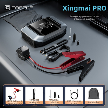 CAFele εκκινητής αυτοκινήτου και αντλία αέρα με ψηφιακή οθόνη (12V; 100W; 30 L/min; διπλός κύλινδρος)