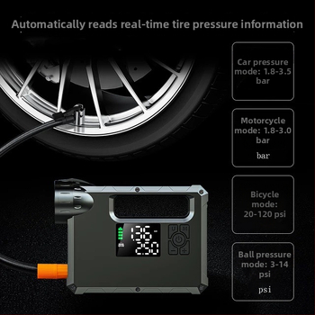 Αυτοκίνητο Power Bank Έκτακτης Ανάγκης με Ενσωματωμένη Αντλία Αέρα - 14.8V Μπαταρία, Μέγιστος Ρεύμα 1000A, Σωλήνας Φουσκώματος 60 cm, 70 L/min Αερισμός, Ψηφιακή Οθόνη