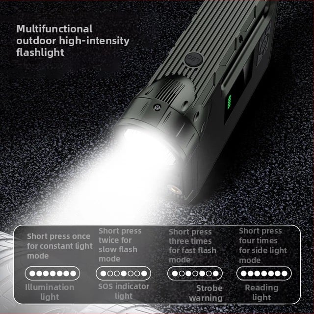 Αυτοκίνητο Power Bank Έκτακτης Ανάγκης με Ενσωματωμένη Αντλία Αέρα - 14.8V Μπαταρία, Μέγιστος Ρεύμα 1000A, Σωλήνας Φουσκώματος 60 cm, 70 L/min Αερισμός, Ψηφιακή Οθόνη