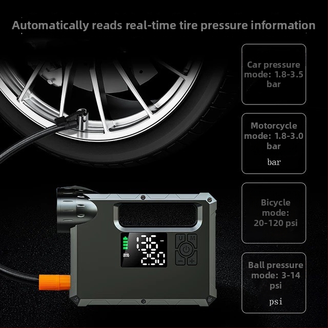 Αυτοκίνητο Power Bank Έκτακτης Ανάγκης με Ενσωματωμένη Αντλία Αέρα - 14.8V Μπαταρία, Μέγιστος Ρεύμα 1000A, Σωλήνας Φουσκώματος 60 cm, 70 L/min Αερισμός, Ψηφιακή Οθόνη