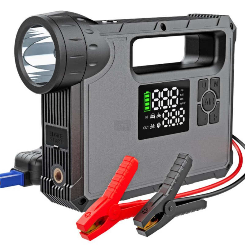 Αυτοκίνητο Power Bank Έκτακτης Ανάγκης με Ενσωματωμένη Αντλία Αέρα - 14.8V Μπαταρία, Μέγιστος Ρεύμα 1000A, Σωλήνας Φουσκώματος 60 cm, 70 L/min Αερισμός, Ψηφιακή Οθόνη