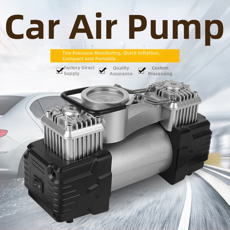 Αντλία Ελαστικών Αυτοκινήτου Με Διπλό Κύλινδρο, 12V, 280W, 70 L/min, Με Μανόμετρο