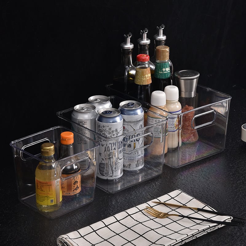 Контейнер за хладилник за плодове и зеленчуци, пластмасов, правоъгълен с капак, голям капацитет, за съхранение и запазване на свежестта