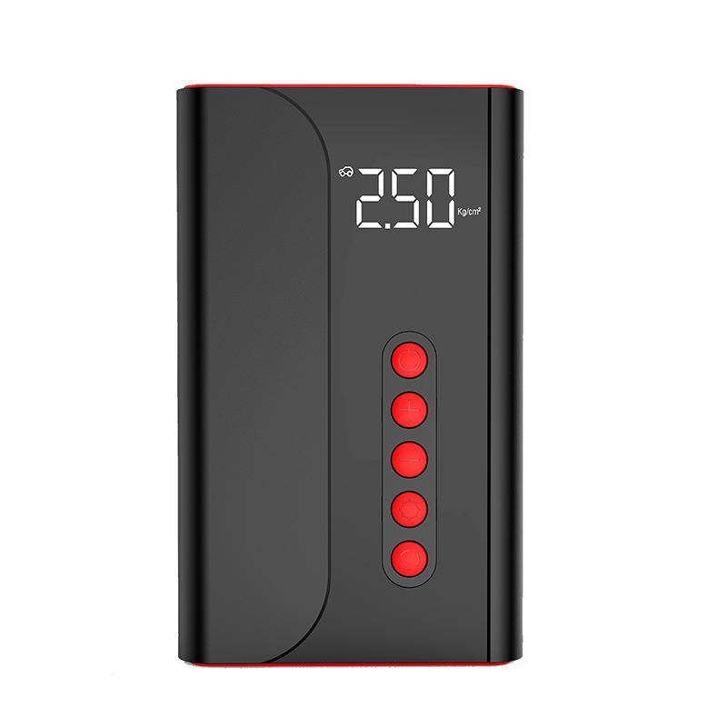 Automobilsko hitno pokretanje s integriranom pumpom — digitalni zaslon, unaprijed postavljen tlak u gumama, 80W, protok zraka 35 L/min, USB punjenje