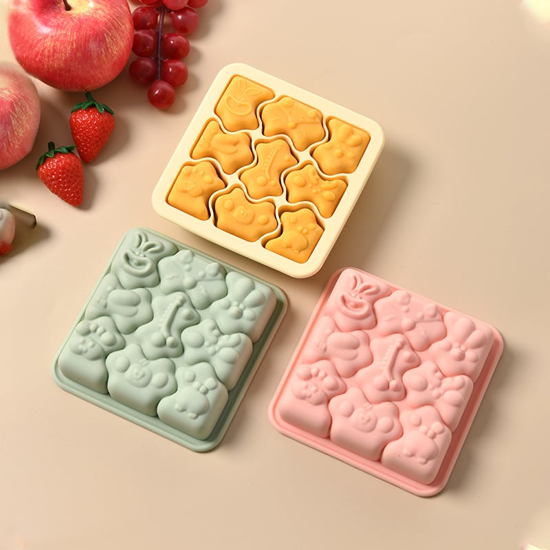Силиконова форма за кекс с геометрични форми и дизайн на котешка лапка за бебешки десерти