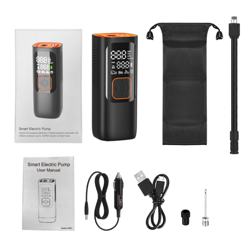 Ασύρματη αντλία αέρα αυτοκινήτου με 19 κυλίνδρους, 80W, μπαταρία 7000mAh με φόρτιση USB-C, ροή 30 L/min, ψηφιακή οθόνη