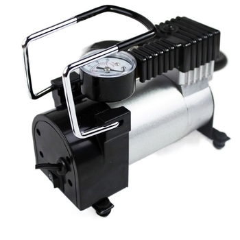 Metalna jednocilindrična pumpa za auto, 12V, 120W, protok 70 L/min, kabel duljine 3 m, manometar za tlak u gumama